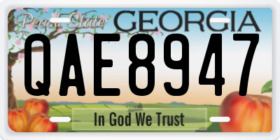 GA license plate QAE8947