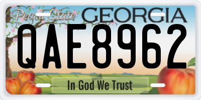 GA license plate QAE8962