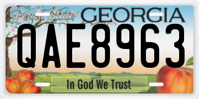 GA license plate QAE8963