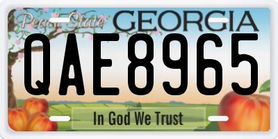 GA license plate QAE8965