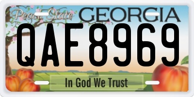 GA license plate QAE8969