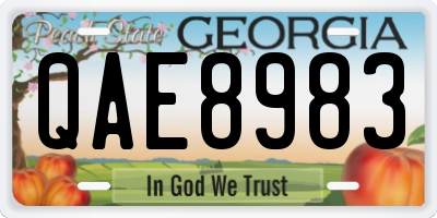GA license plate QAE8983