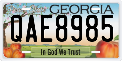 GA license plate QAE8985