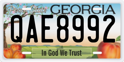 GA license plate QAE8992
