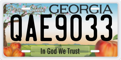 GA license plate QAE9033