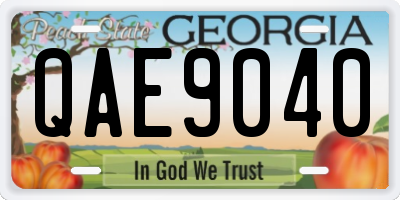 GA license plate QAE9040