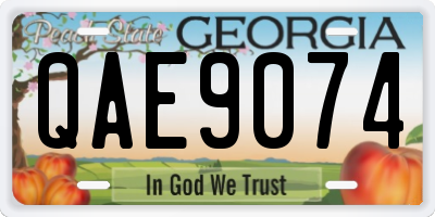 GA license plate QAE9074