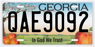 GA license plate QAE9092