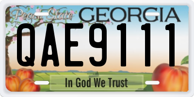 GA license plate QAE9111