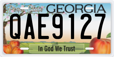 GA license plate QAE9127