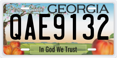 GA license plate QAE9132