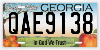 GA license plate QAE9138