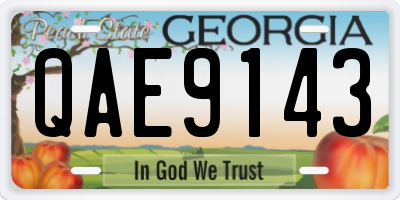 GA license plate QAE9143