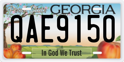 GA license plate QAE9150