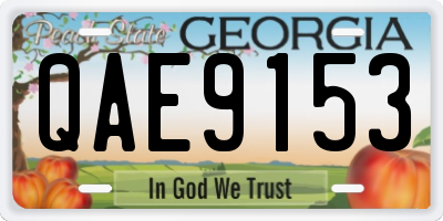 GA license plate QAE9153