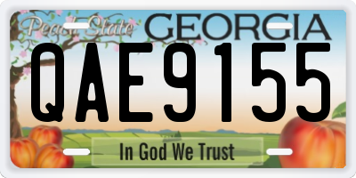 GA license plate QAE9155