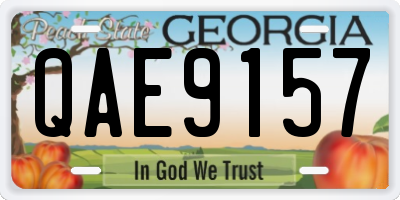 GA license plate QAE9157