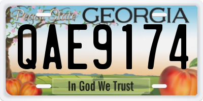 GA license plate QAE9174