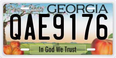 GA license plate QAE9176