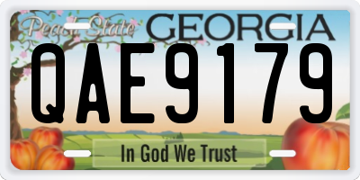 GA license plate QAE9179