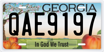 GA license plate QAE9197