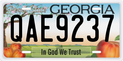 GA license plate QAE9237