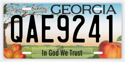 GA license plate QAE9241