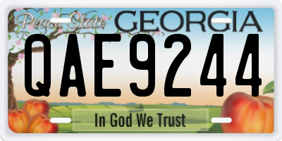 GA license plate QAE9244