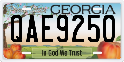 GA license plate QAE9250