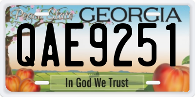 GA license plate QAE9251