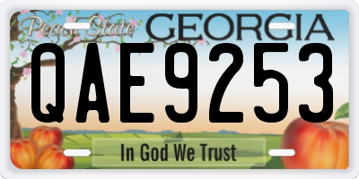 GA license plate QAE9253