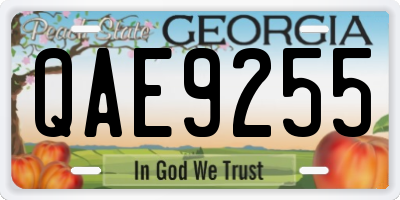 GA license plate QAE9255