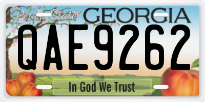 GA license plate QAE9262