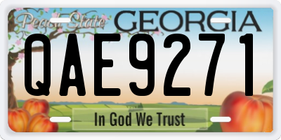GA license plate QAE9271