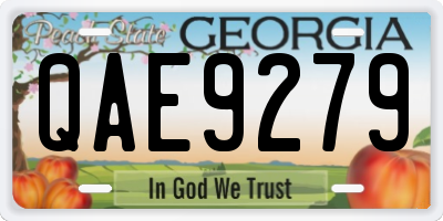 GA license plate QAE9279