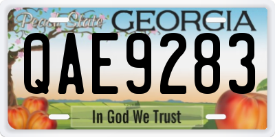 GA license plate QAE9283