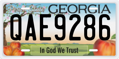 GA license plate QAE9286