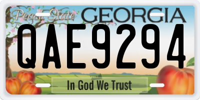 GA license plate QAE9294
