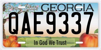 GA license plate QAE9337
