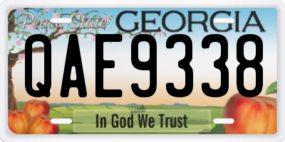 GA license plate QAE9338