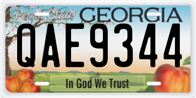 GA license plate QAE9344