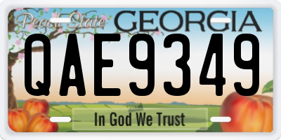 GA license plate QAE9349