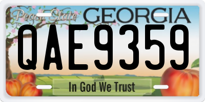 GA license plate QAE9359