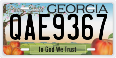 GA license plate QAE9367