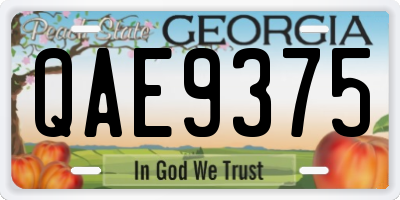 GA license plate QAE9375