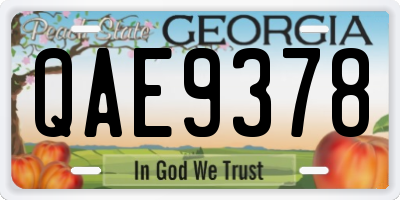 GA license plate QAE9378