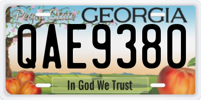 GA license plate QAE9380