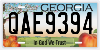 GA license plate QAE9394