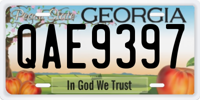 GA license plate QAE9397
