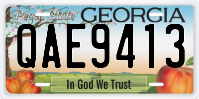 GA license plate QAE9413